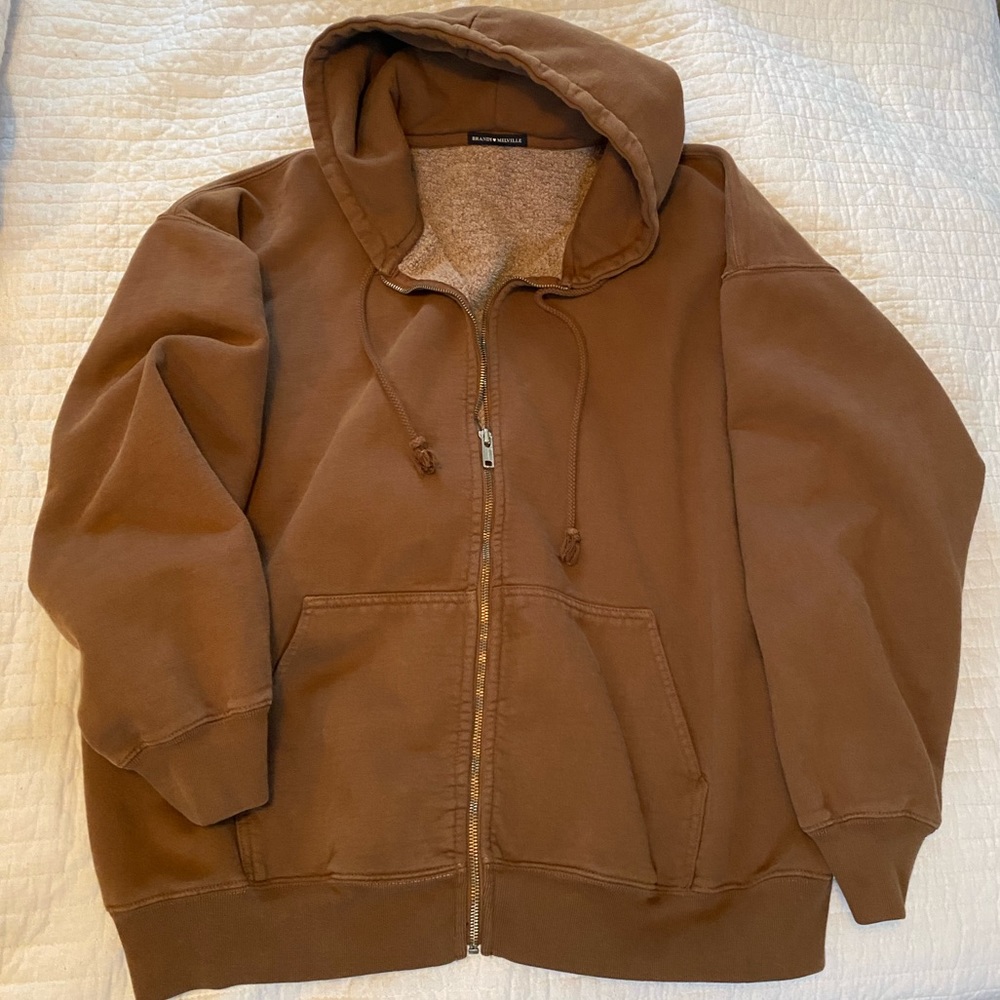 Brown oversized brandy zip up